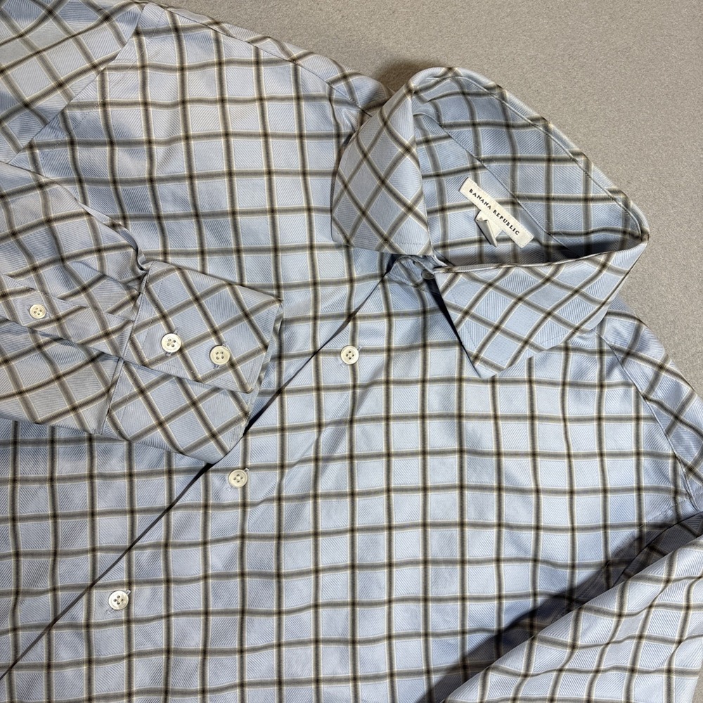 Banana Republic Mens‎ Button-Down Shirt Size Large Geometric Diamond 100% Cotton